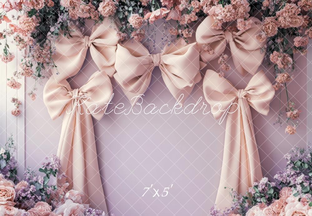 Kate Floral Bow Drapes Pastel Backdrop Designed by Lidia Redekopp