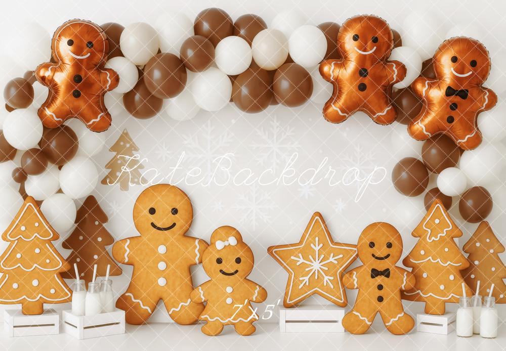 Kate Christmas Cake Smash Gingerbread Balloon Backdrop Designed by Patty Roberts