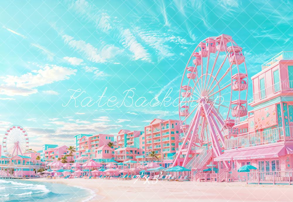 Kate Summer Beach Ferris Wheel Backdrop Designed by Emetselch