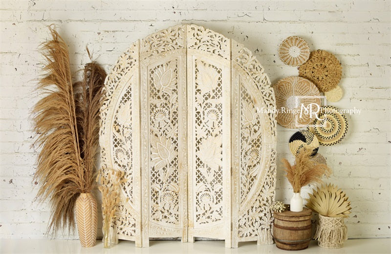 Kate Mother's Day Boho Arch Wall Pampas Grass Backdrop Designed by Mandy Ringe Photography