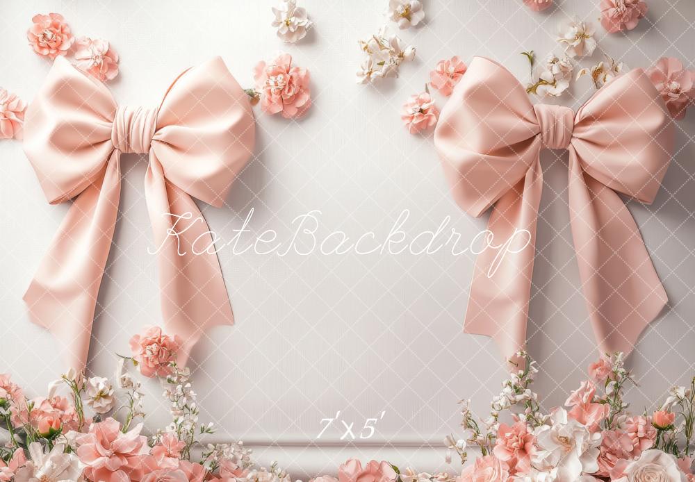 Kate Elegance  Pink Bow Floral Backdrop Designed by Lidia Redekopp