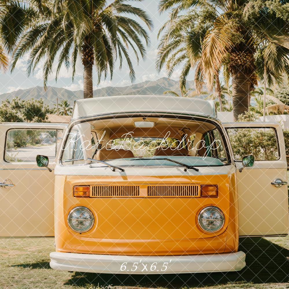 Kate Summer Beach Retro Van Backdrop Designed by Emetselch